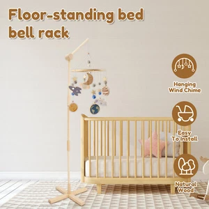Wood Crib Mobile Arm Floor Standing Mobile Arm for Crib Movable Baby Crib gyRIa - Picture 1 of 11