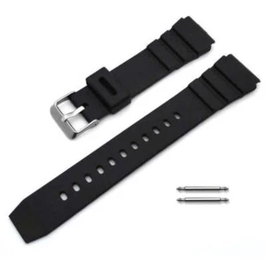 Black Rubber Silicone Diver's Style Replacement Watch Band Strap SS Buckle #4031 - Picture 1 of 32