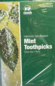 Restaruant ROYAL Mint Toothpicks wrapped 1000 ct Per Box - Picture 1 of 1