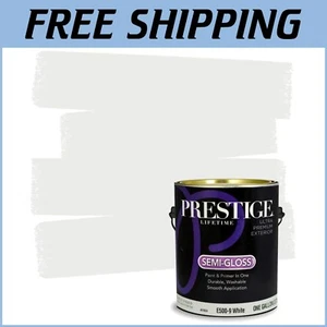 Acrylic Latex 1-Gallon Exterior Paint & Primer in White - Excellent Coverage - Picture 1 of 2