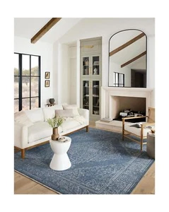 Loloi II Vance Collection VAN-03 Denim/Cream 7'-10" x 10' Area Rug 7'-10" x 10' - Picture 1 of 4