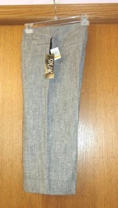 Woman's sz Jr 7 - Gray Cuffed CAPRI PANTS - Speak 2 Me - Linen blend - New w Tag - Picture 1 of 1