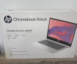 HP Chromebook 14a-nf0131wm, 14" Laptop Intel N200 4GB RAM 128GB Storage - Picture 1 of 4