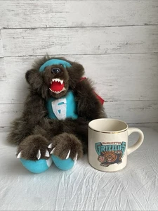 Super Grizz Vancouver Grizzlies NBA Vintage Plush Mascot Plus 1994 Mug RARE! - Picture 1 of 12