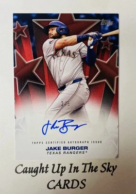 2025 Topps Series 2 Jake Burger Baseball Stars Red Auto #2/5 Rangers - Image 1 of 2