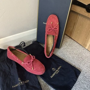 Fairfax & Favor raspberry Henley driver Shoes size 5 - Picture 1 of 12