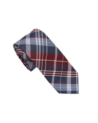 Men's Plaid Silk Necktie 2.75" Wide Woven English Design Classic Tie - Imagem 1 de 4