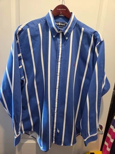 Polo Ralph Lauren Vintage Oxford blau weiß gestreift 1994 schwerer Stoff Herren (XL)  - Bild 1 von 11