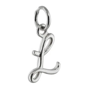Tiny Initial Letter L Pendant - 925 Sterling Silver - Name L Letter Charm NEW - Picture 1 of 1