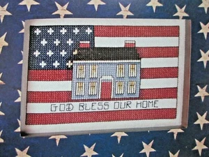 God Bless Our Home - magazine cross stitch pattern - Flag Patriotic House - Picture 1 of 1
