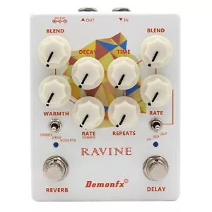 Demonfx RAVINE Reverb Delay Numerous Set Options Guitar Effect Pedal - Picture 1 of 6