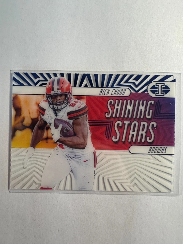 K318,631 - 2019 Panini Illusions Shining Stars Blue #1 Nick Chubb #/299 - Image 1 of 1