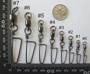 SELECT - DFS BALL BEARING FISHING SWIVELS WITH COASTLOCK SNAP sizes #0 - #7 - Picture 1 of 1