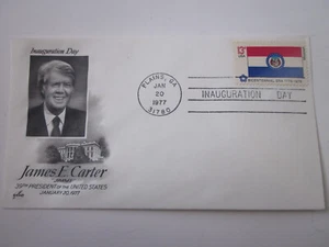 Jimmy Carter 1977 Inauguration Day Cover Art Craft Cachet MISSOURI FLAG STAMP - Picture 1 of 3