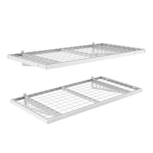 FLEXIMOUNTS Wall Shelf 24"x48" Heavy Duty Fixed Shelves Steel W/ Brackets White - Picture 1 of 4