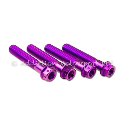 4x Tornillos de pellizco de horquilla delantera de titanio púrpura M8x45 para Honda CB1000R 2008-22 Foto 1 de 4