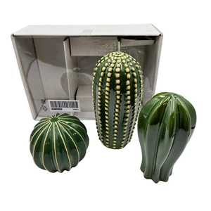Ikea SJÄLSLIGT SJALSLIGT Set of 3 Ceramic Green Cactus Decoration NIB Read - Bild 1 von 14