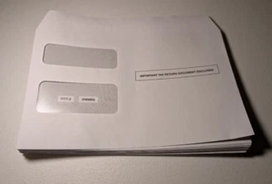 Lot of 25 Tax Envelopes with Double Windows – Important Tax Document Enclosed - Picture 1 of 1
