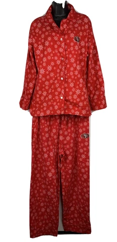 San Francisco 49 ers NFL Football Pajamas PJ XL Flannel Red Snow Flakes Reebok Cover