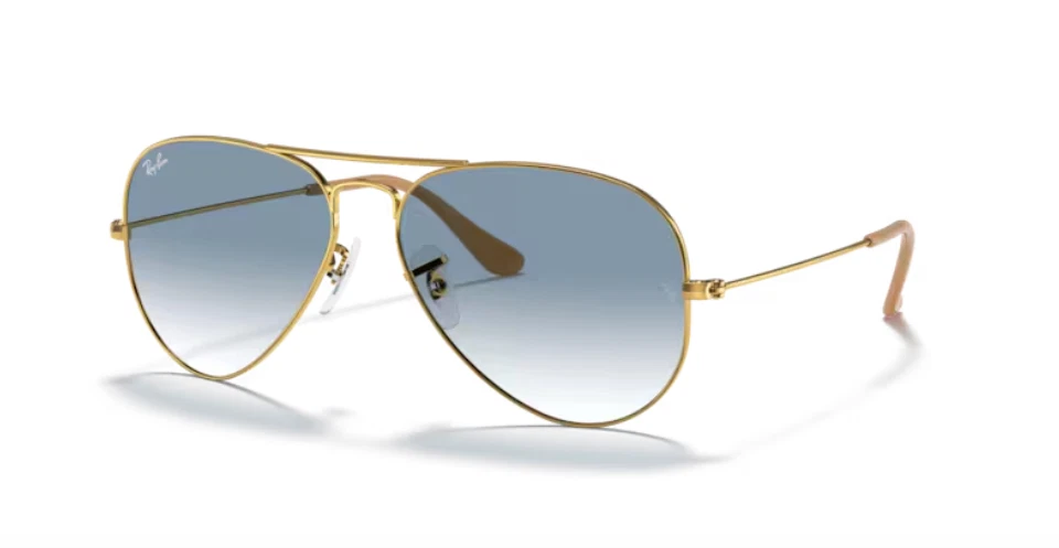 Ray Ban 3025 Aviator - 001/ 3F - Occhiali da Sole - Oro/Azzurro Sfumato - Immagine 1 di 1