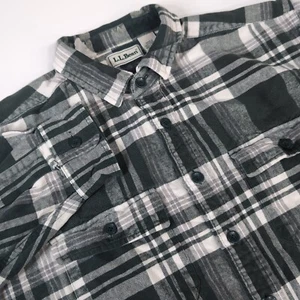 LL Bean Shirt Mens XL Tall Green Plaid Long Sleeve Button Up Soft Cotton - Picture 1 of 6
