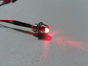 3 Piezas LED Rojo con Casquillo 5mm Listo para Conexión para Iluminación Indirecta 12V - Imagen 1 de 1