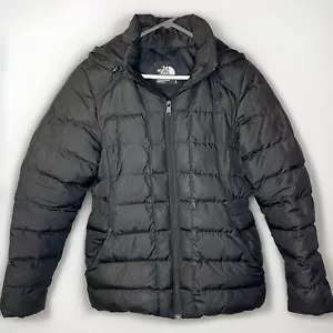 The North Face Gotham Jacket Hooded Down Fill Puffer Black Women’s L Puffy - Picture 1 of 6