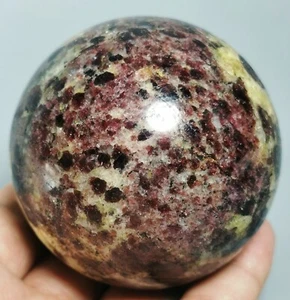 Natural Almandine Wine red Garnet Sphere Crystal Polished Sphere Ball Healing - Picture 1 of 12