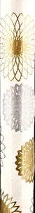 Gold Spirals Gift Wrap,White,Gold/Silver Metallic Circles,Designer, 2.5"x 5 ft - Picture 1 of 1