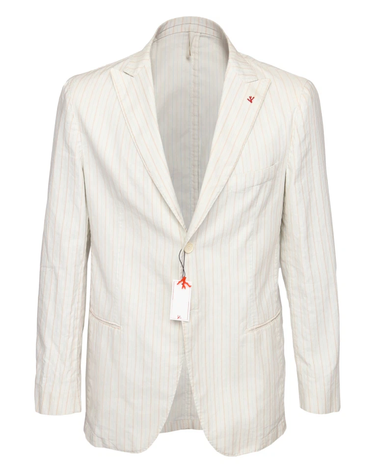 Новый с Ярлыками ISAIA NAPOLI SPORT пальто куртка off-белый хлопок льняной стирки роскошь Италии 50 - Изображение 1 из 4