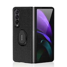 Phone Case Carbon Fiber Pattern Stand Cover for Samsung Galaxy Z Fold 4/W23