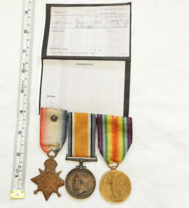 Military WW1 Mons Star Trio Medal Group With 2nd Bedford Regiment Rosette (5065)