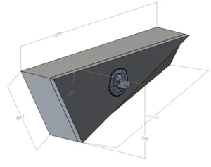 Pair Flat Aluminium Toolbox Tapered 4WD 4x4 Under Tray TOOLBOX 1070 x 210 x 400 - Picture 1 of 9