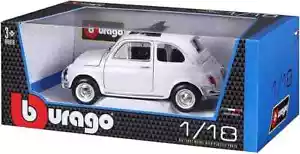 Fiat 500 F (Bianca) Auto Metal 1:18 Burago BBurago - Foto 1 di 1