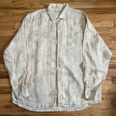 Tommy Bahama Men’s XL Floral 100% Linen Button Long Sleeve Button Shirt NICE - Image 1 of 4