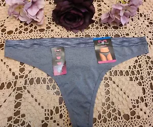 XL/8 Maidenform Logo SPORT Thong Panty Charcoal Heather DMMSMT - NWT - Picture 1 of 12