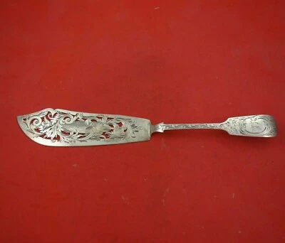 Servidor de peces Henry Holland inglés victoriano de plata esterlina perforado grabado 13" Foto 1 de 3