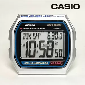 CASIO DQD-851J-8JF Clock electric wave alarm A158WA Motif Japan silver - Picture 1 of 6
