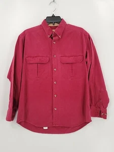 Cabelas Mens Medium Color Maroon Long Sleeve Button With Pockets Casual Shirt - Picture 1 of 6