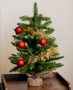 Decorazione Albero Abete Artificiale Natalizio Mini Sacchetto di Iuta Supporto 60cm Decorazione Casa - Foto 1 di 24