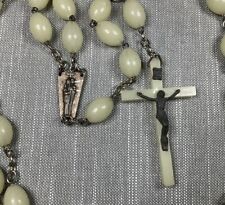 Vintage Rosary Large Glow In The Dark Beads Christian H79
