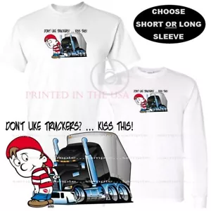 T-Shirt Kid Butt Kiss This If You Don't Like Truckers Cartoon Art maßgeschneidert - Bild 1 von 5