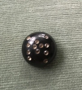 Vintage Black Bakelite and Rhinestone Bubble Button 2.9 cm - Picture 1 of 4