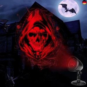 Projektor Halloween Deko Outdoor - 3D Rot Skelett Dynamische für Innen Garten - Bild 1 von 8