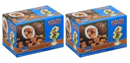 Kauai Coffee Coconut Caramel Crunch Single-Serve Cups, 12 Count