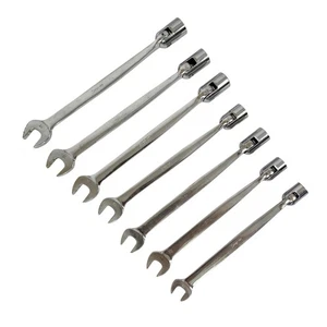 Snap On 7 pc Flex Head Open End Combination Wrench Set FHOM 12 Point 13-19mm USA - Foto 1 di 21