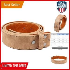 Leather Belt Strap Women 1.5in Wide Vintage Distressed Snaps Interchangeable - Imagen 1 de 7
