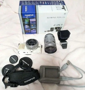 Olympus Pen Lite E-PL7 Mirrorless Camera White w/ 14-42mm Lens - Great Condition - Picture 1 of 5