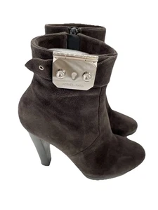 Hermès Stiefeletten Stiefel Talismann Gr. 41 braun Veloursleder Absatz - Bild 1 von 8