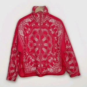 Free People Movement Pippa Packable Puffer Jacket Size Small Pink Bandana - Picture 1 of 7